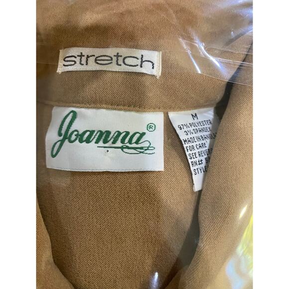 Vintage Joanna Tan Soft Midi Shirt Dress Button Down Long Sleeve Duster Sz M - Picture 11 of 11